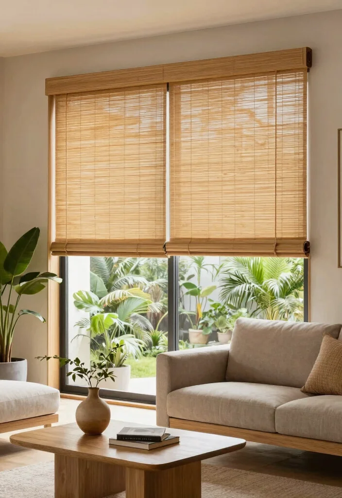 17 Sliding Door Curtains 2026 Trending Ideas That Flow Beautifully - 2. Bamboo Roller Shades: Sleek and Sustainable 1