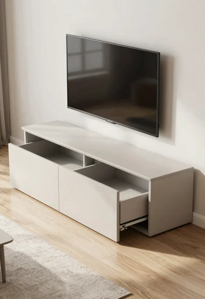 17 TV Unit Table Ideas With Stylish Storage - 12. Hidden Compartment TV Units for Sneaky Storage 1