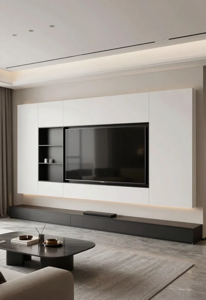 17 Wall TV Unit Design 2026 Trending Ideas That Elevate Your Living Room - 5. Hidden Storage Solutions 1