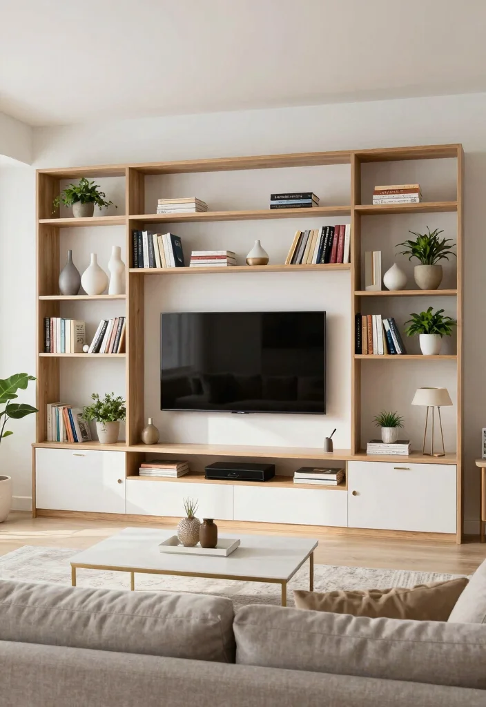 17 Wall TV Unit Design 2026 Trending Ideas That Elevate Your Living Room - 6. Open Shelving for Easy Access 1