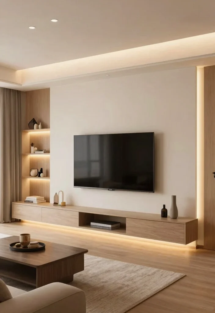 17 Wall TV Unit Design 2026 Trending Ideas That Elevate Your Living Room - 7. Integrated Lighting for Ambiance 1