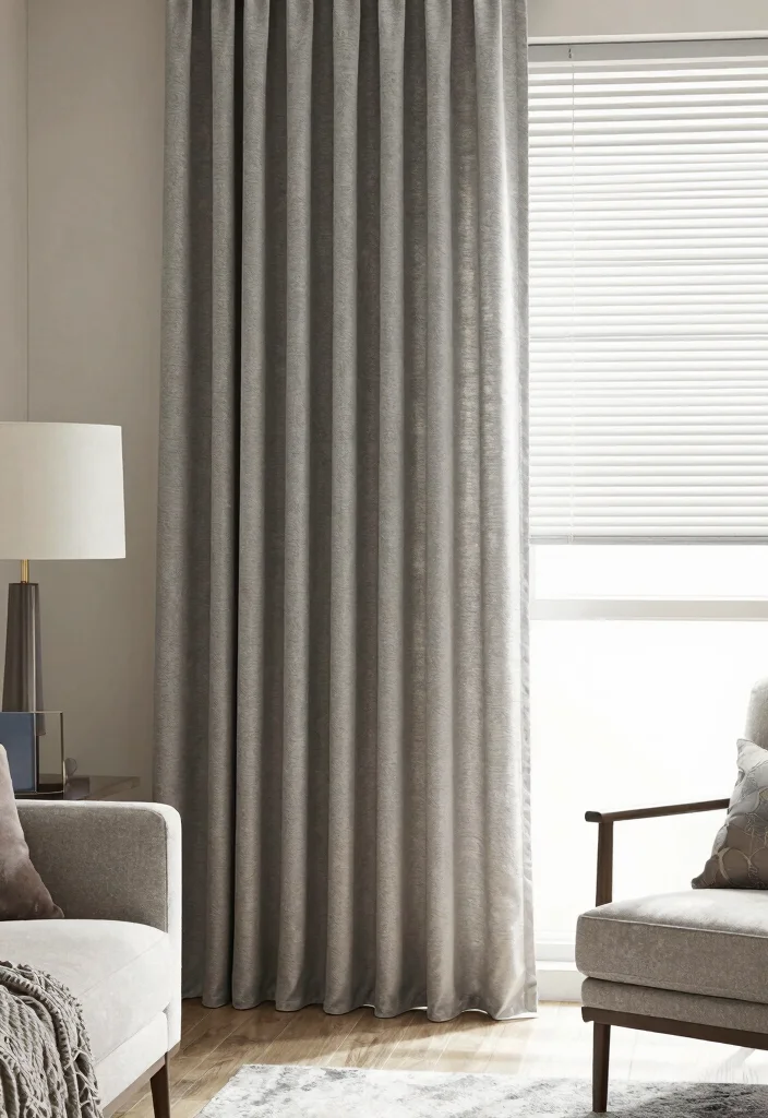 18 Blinds With Curtains Ideas That Layer Beautifully - 6. Textured Curtains with Pleated Blinds 1