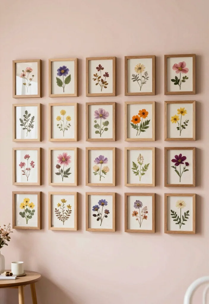 18 Floral Wall Decor Ideas That Add Romantic Touch - 10. Framed Floral Pressings 1