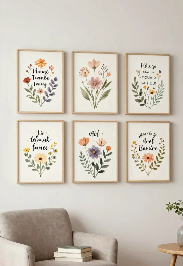18 Floral Wall Decor Ideas That Add Romantic Touch - 12. Flower-Themed Quotes on Canvas 1