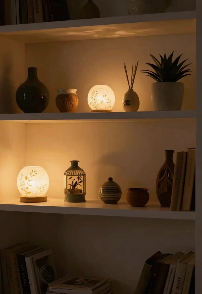 18 IKEA Shelf Decor Ideas That Look Designer Styled - 17. Use Lighting to Your Advantage 1