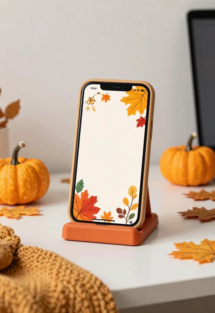 18 Phone Stand Design Ideas That Look Sleek & Creative - 17. Seasonal Decor Stands 1