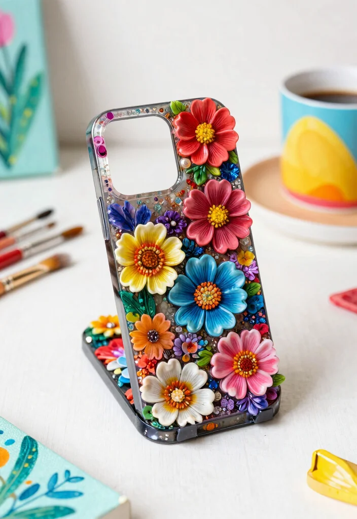 18 Phone Stand Design Ideas That Look Sleek & Creative - 9. Artistic Resin Stands 1