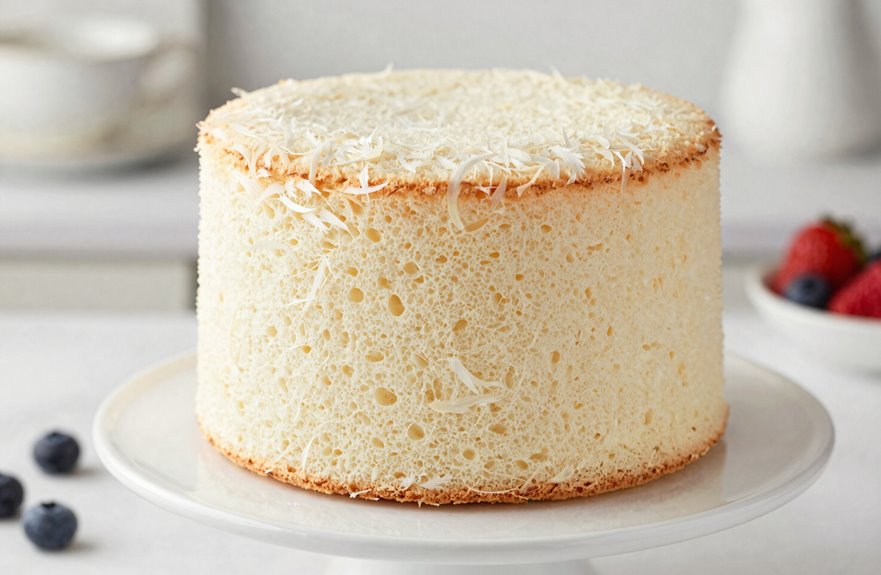 angel food cake dairy free airy inverted
