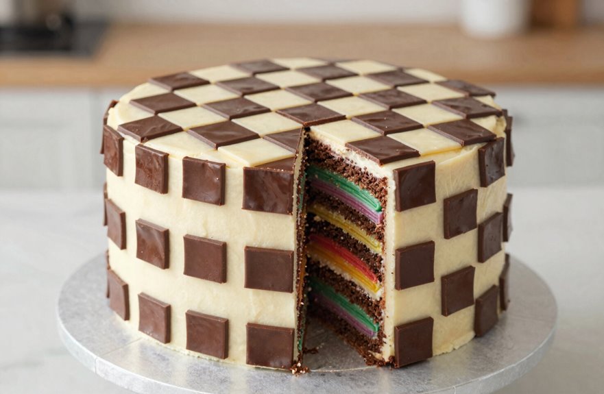 checkerboard cake concentric reveal perfection